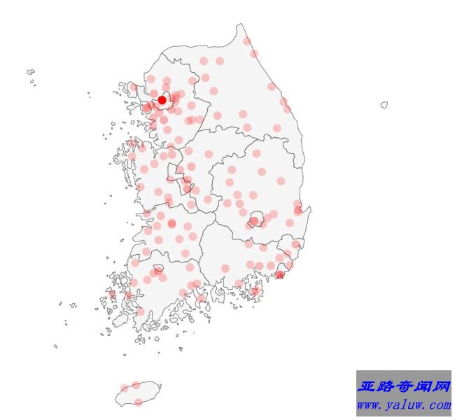 韩国人口分布图