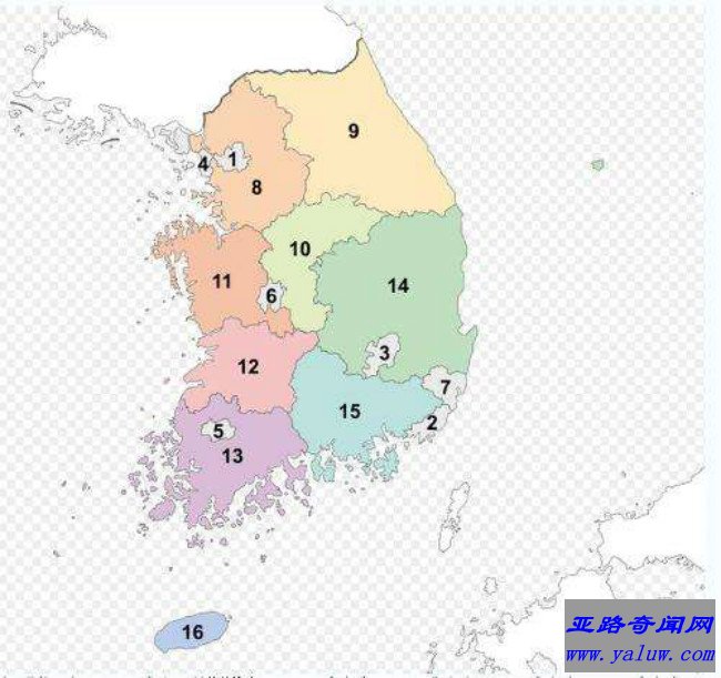 韩国人口分布图