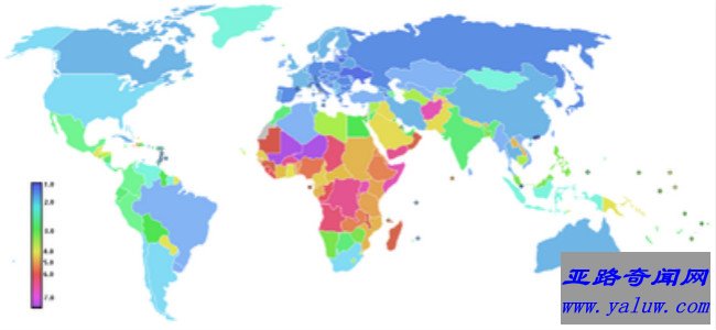 国家地区总和生育率图