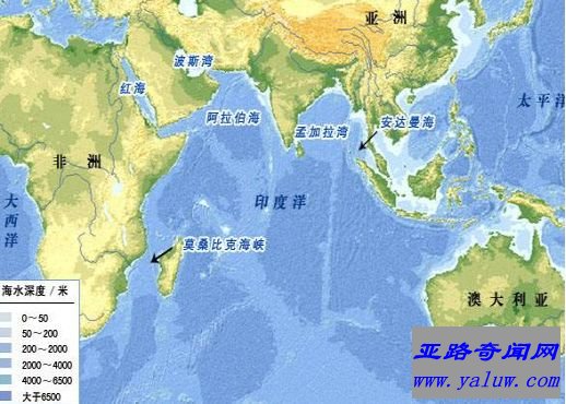  3.印度洋 面积7411万平方千米