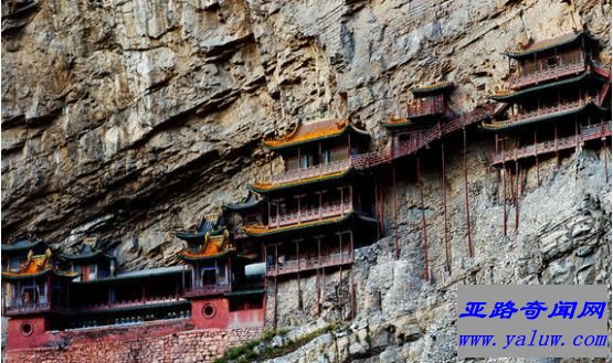 世界上最危险的寺庙，恒山悬空寺立于悬崖峭壁间